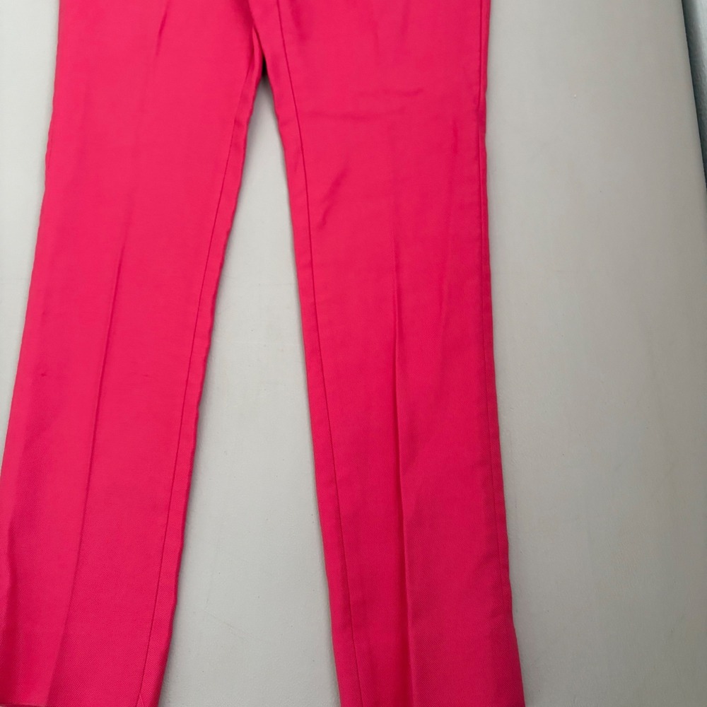 Banana Republic Mad Men Hot Pink Slim Leg Side Zip Trousers Pants Womens Size 0 - Picture 8 of 10